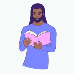 Free book club clipart of a man reading